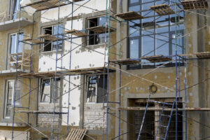 scaffolding, building construction site, industry work process