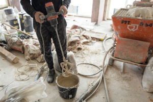 tools for apartment repair, walls in apartment is under construction, remodeling, renovation, extension, restoration and reconstruction